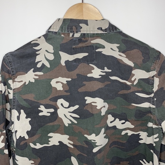 Sanctuary Tan Camo 4 Pocket Military Utility Cotton Blend Jacket Size Medium - Picture 10 of 15